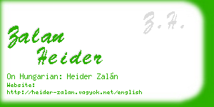 zalan heider business card